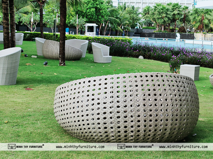 ghế hồ bơi nhựa giả mây