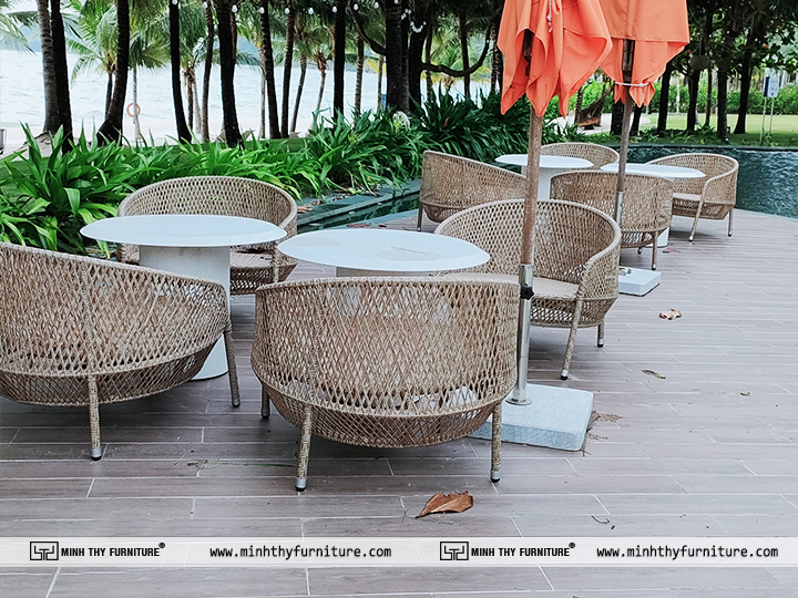 bàn ghế giả mây cao cấp