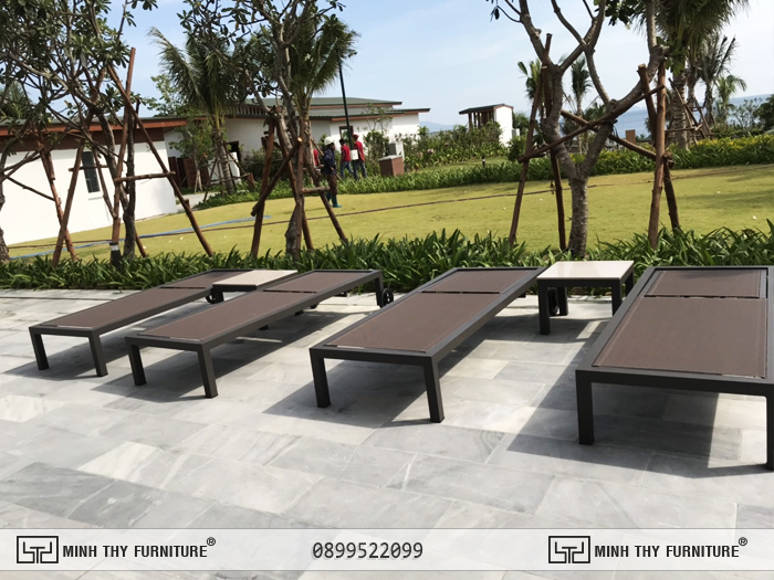 Ghế hồ bơi vải lưới textilene