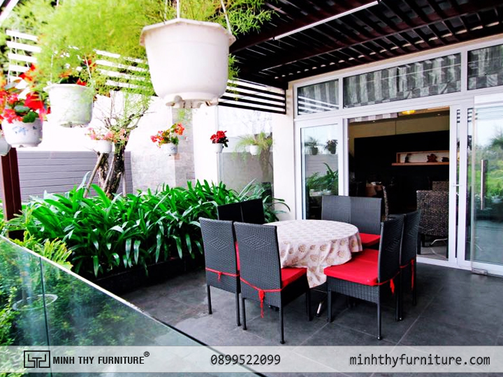 Bàn ghế nhựa giả mây