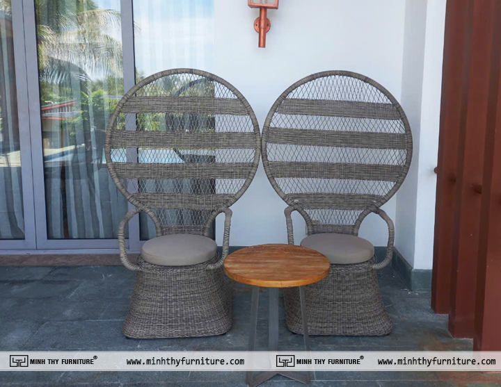 Ghế Nữa Hoàng Nhựa Giả Mây