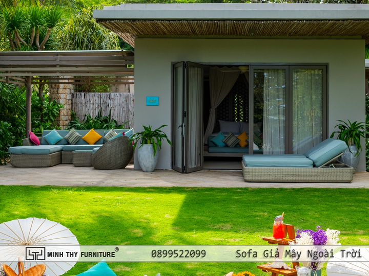 sofa giả mây ngoài trời Minh Thy