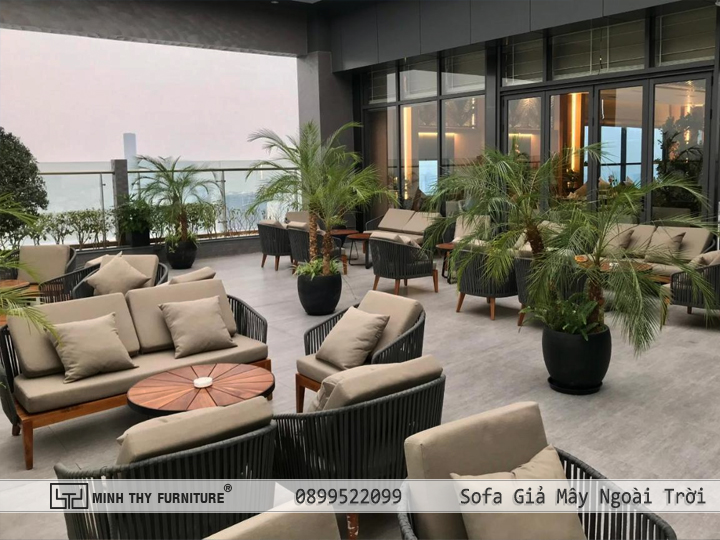 sofa giả mây ngoài trời Minh Thy