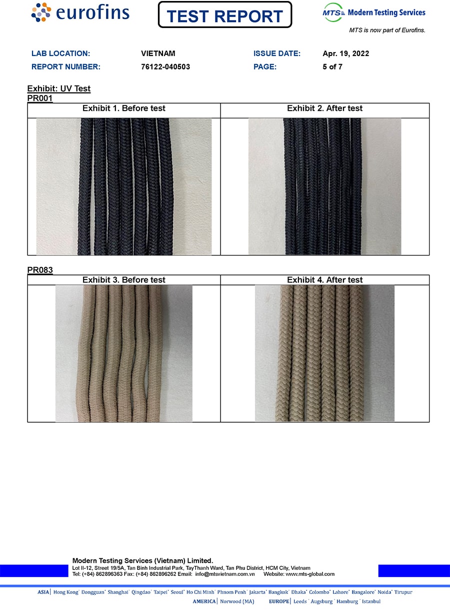 Test uv dây dù đan ghế nội thất minh thy