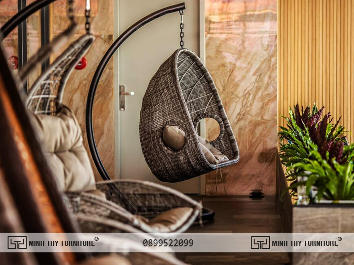 Ghế xích đu nhựa giả mây