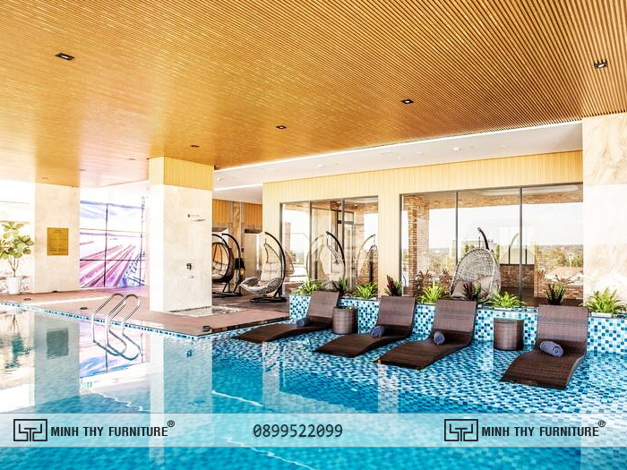 Giường tắm nắng nhựa giả mây