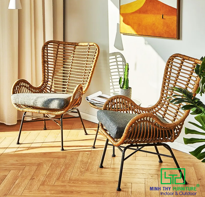 bàn ghế cafe mây nhựa