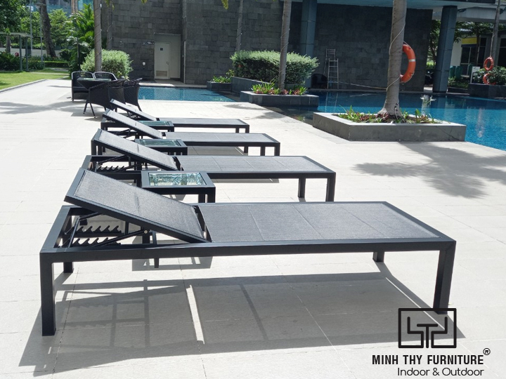 Ghế hồ bơi vải lưới Textilene