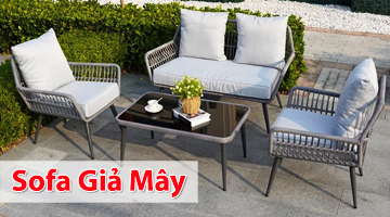 Sofa nhựa giả mây