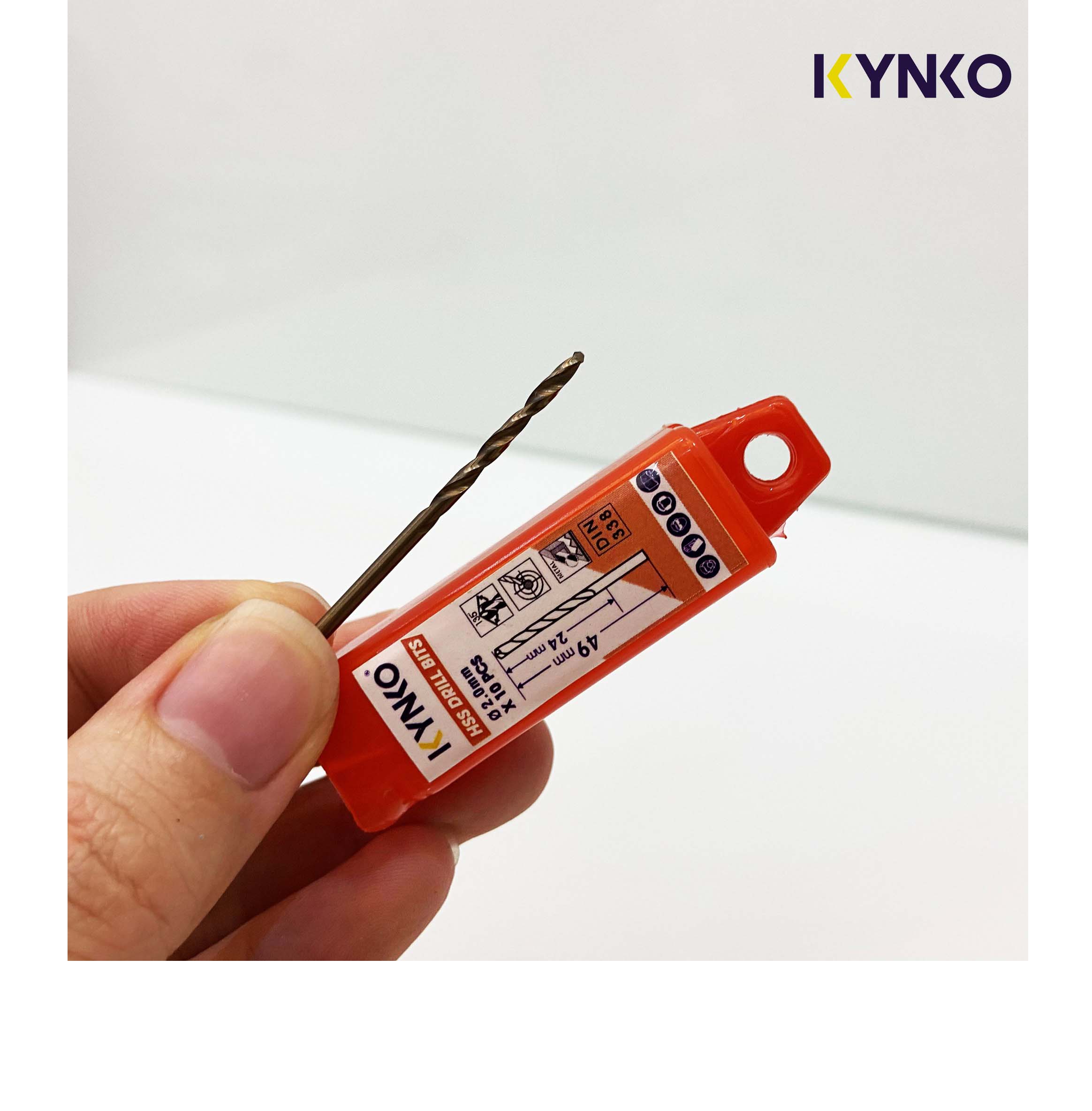MŨI KHOAN INOX KYNKO Ø2.0mm HSS-M2-020 (VỈ 10 CHIẾC)