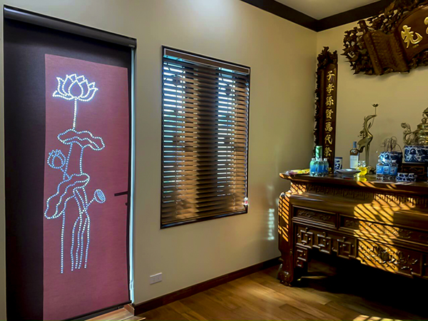 Rèm cuốn lọt sáng- Rèm khắc CNC