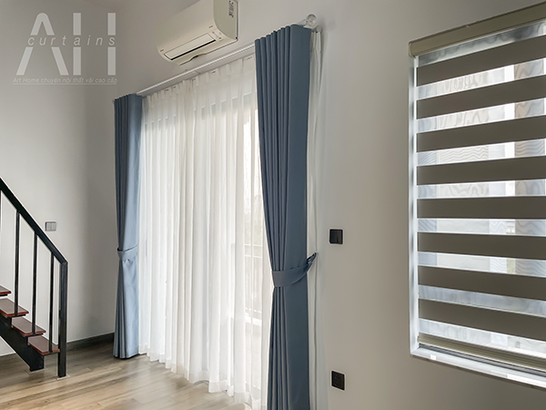 Rèm cửa hoàn thiện cho biệt thự liền kề Gamuda do Rèm Cửa AH thiết kế và thi công