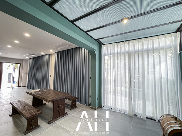 Rèm cửa hoàn thiện cho biệt thự liền kề Gamuda do Rèm Cửa AH thiết kế và thi công