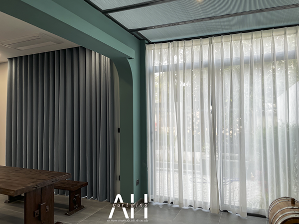 Rèm cửa hoàn thiện cho biệt thự liền kề Gamuda do Rèm Cửa AH thiết kế và thi công