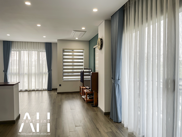 Rèm cửa hoàn thiện cho biệt thự liền kề Gamuda do Rèm Cửa AH thiết kế và thi công