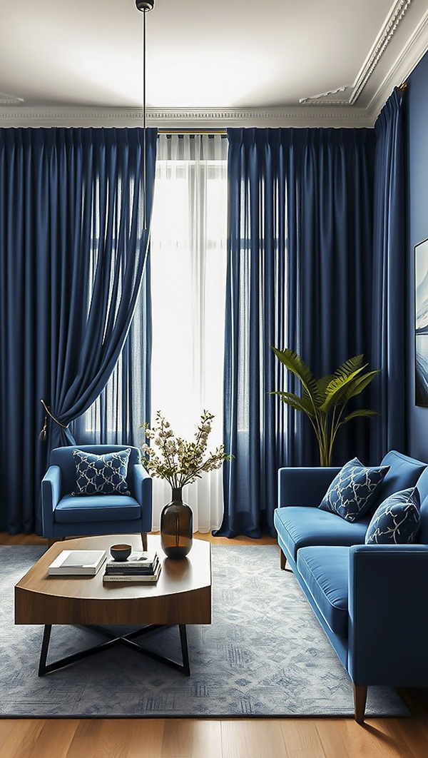 Rèm cửa và nội thất vải với màu sắc đa dạng góp phần định hình phong cách thiết kế và cảm xúc không gian sống