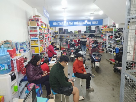 Khu sửa chữa của xe điện Lan Anh