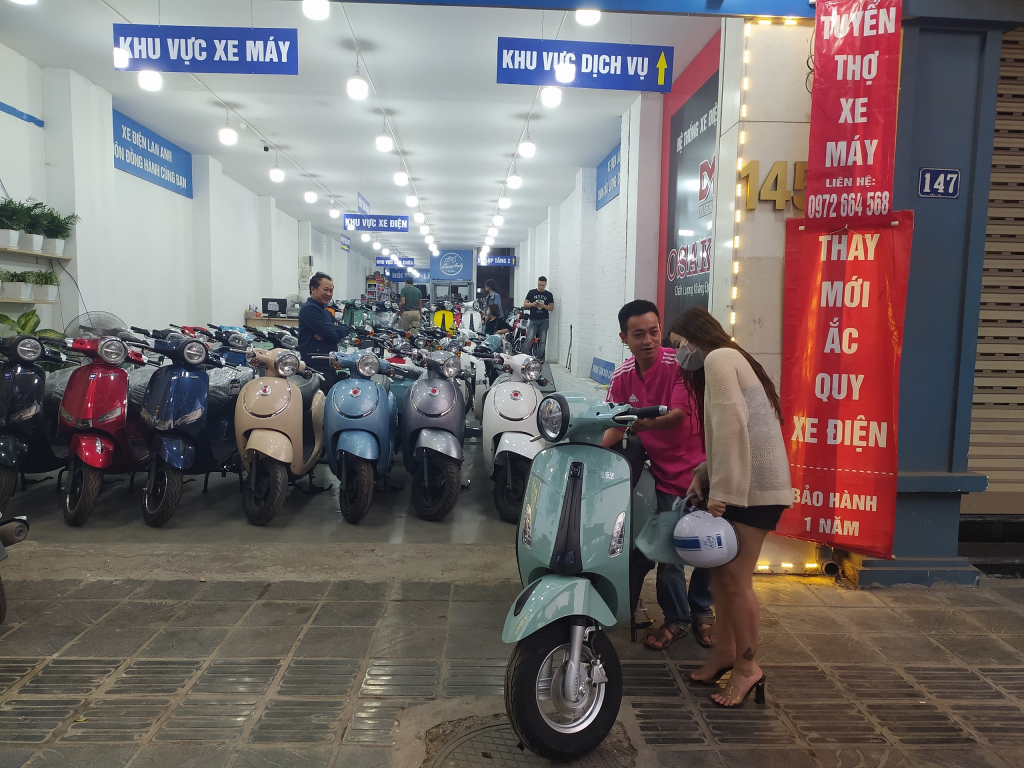 xe máy điện osakar sv màu xanh ngọc