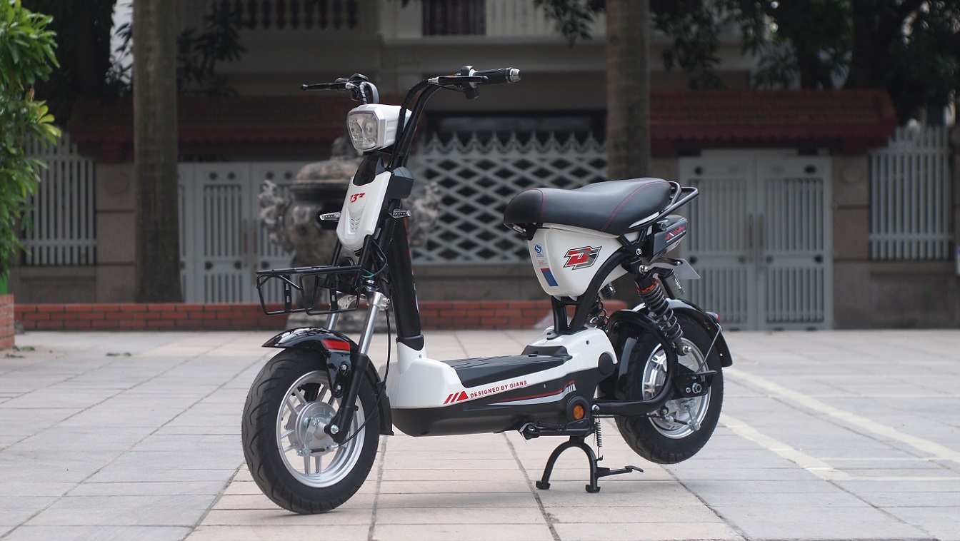 Xe đạp điện Aima DS vành trắng