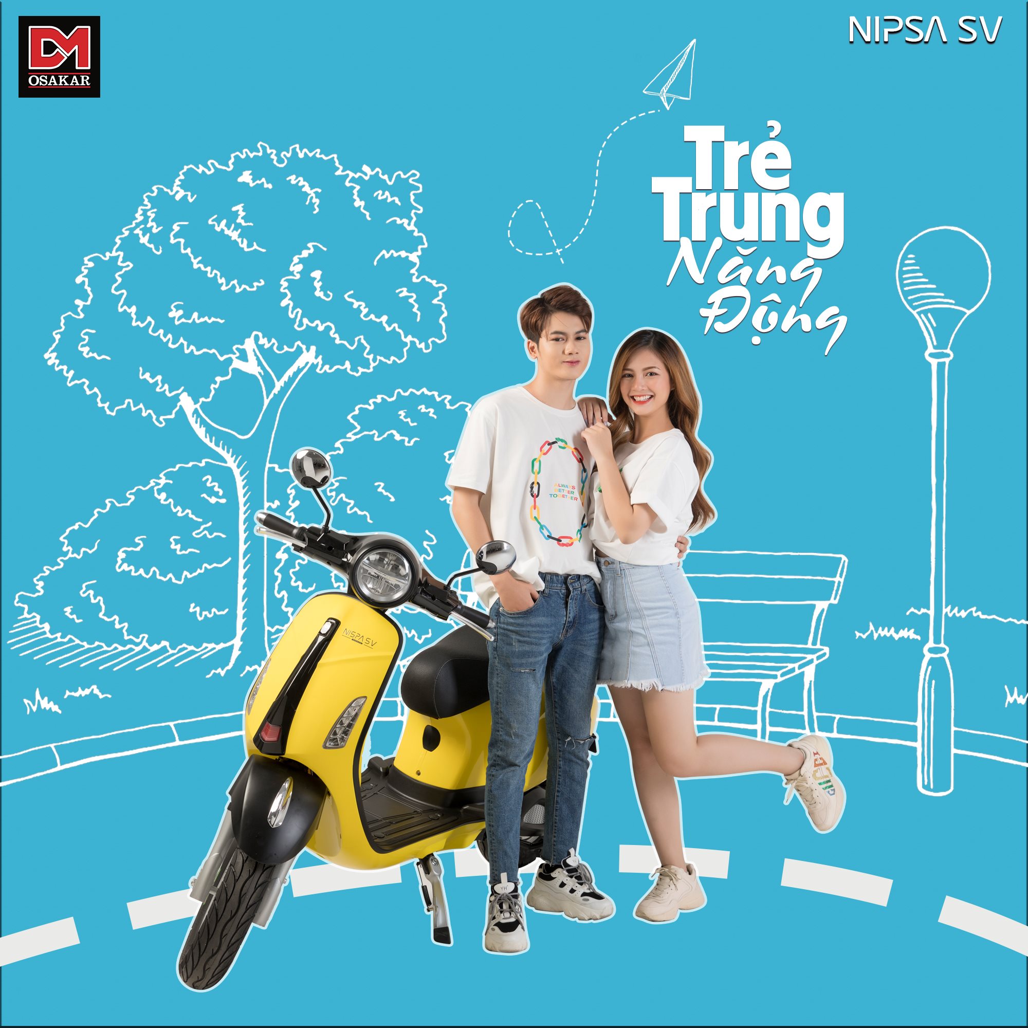 xe máy điện osakar sv màu vàng