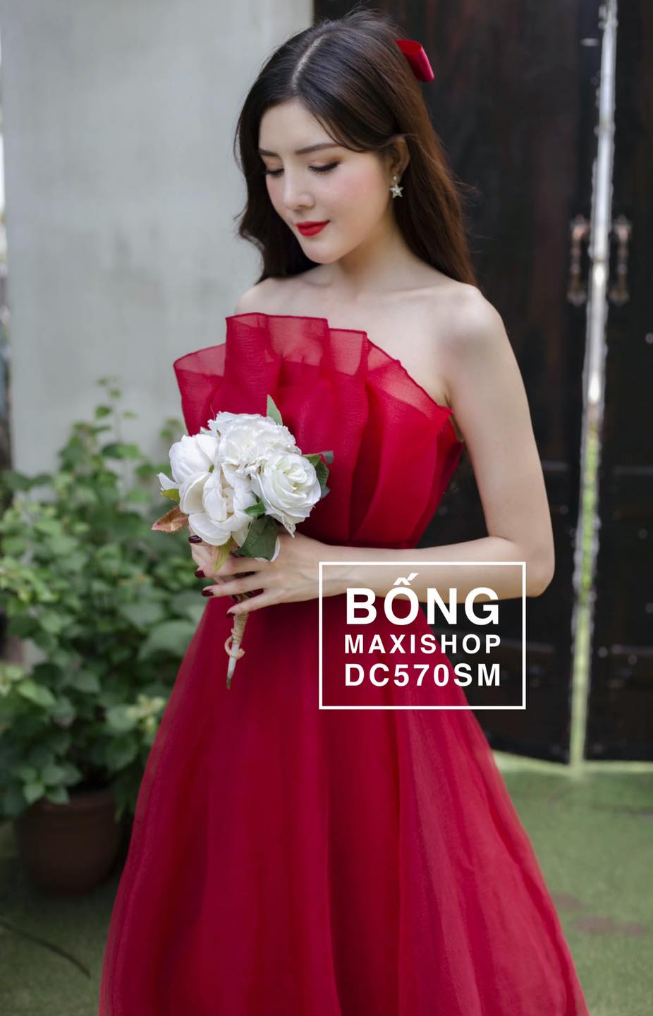 Váy Cưới Cup Xốp Li Đỏ DC570S