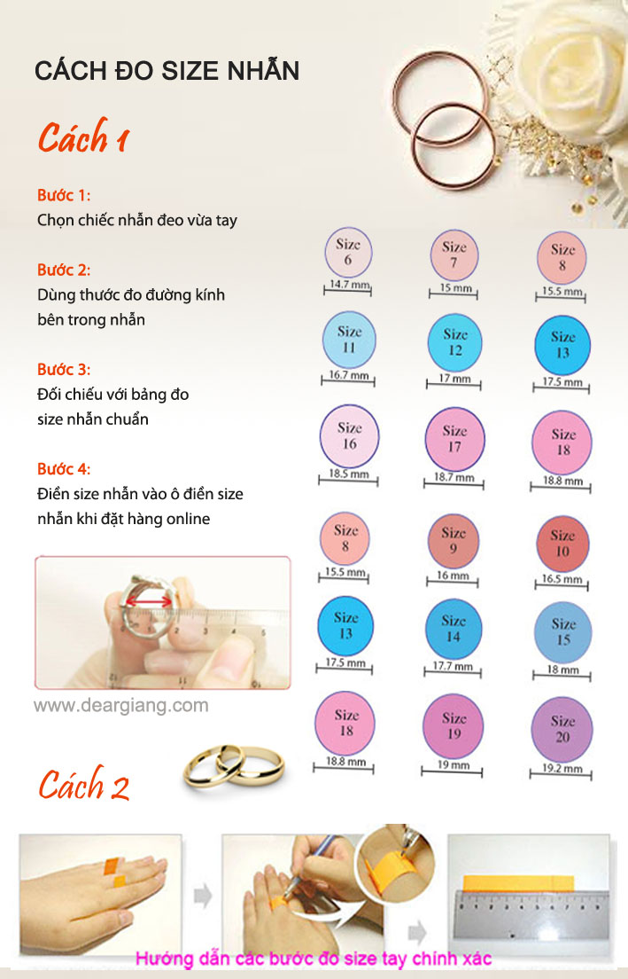 Cách đo size nhẫn