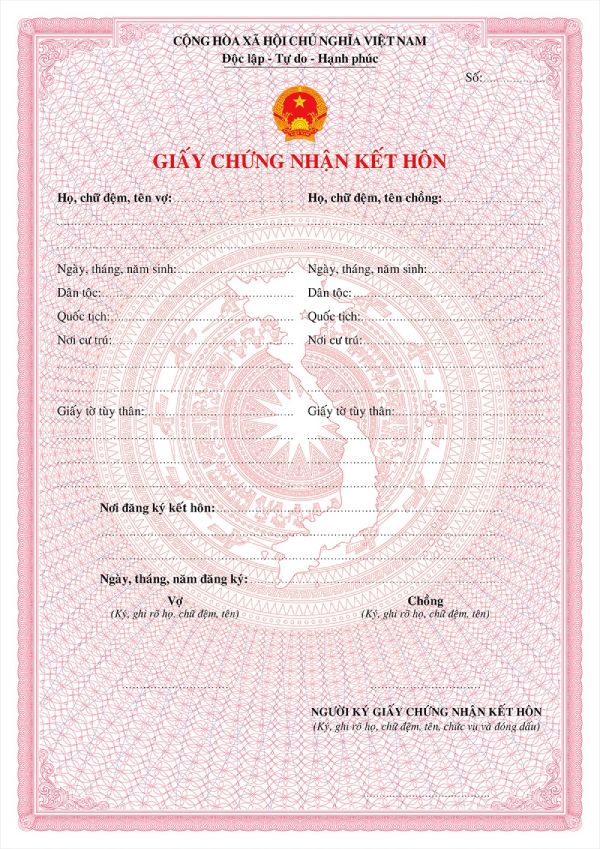 Giấy chứng nhận kết hôn - Giấy đăng ký kết hôn 2022