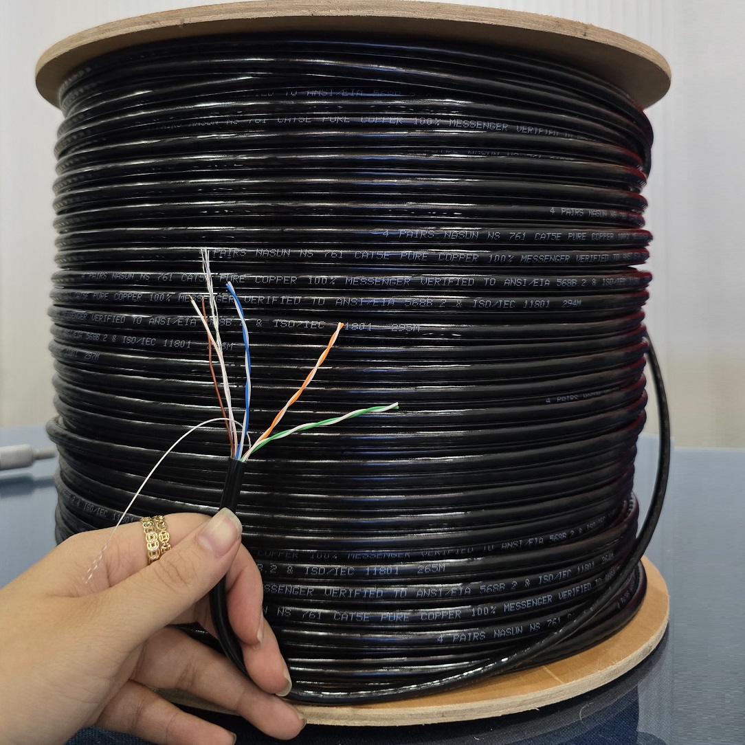 Dây mạng 8 lõi Cat5e NASUN NS-761 lõi ĐỒNG nguyên chất 100%, Dây cáp mạng, Dây mạng 8 lõi đồng cường lực, Cáp mạng 8 lõi gia cường