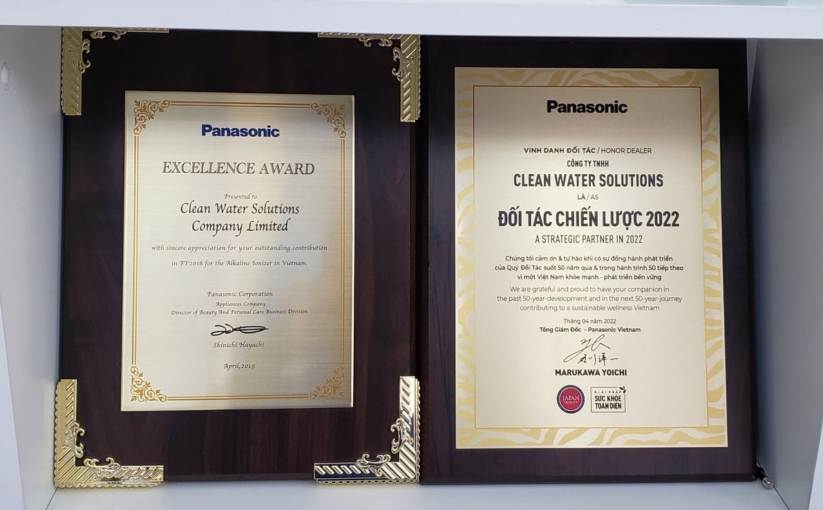 Panasonic trao tặng giải thưởng Excellence Award cho CWS Máy lọc nước tạo ion kiềm Panasonic TK AS66