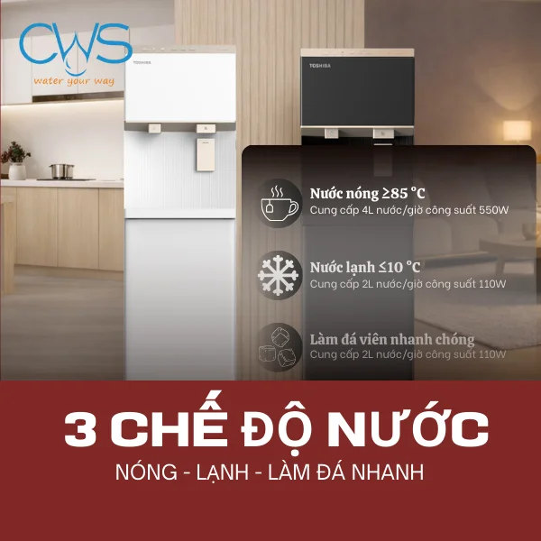Đa Năng Với 3 Chế Độ Nước Và Công Nghệ Làm Đá Độc Quyền