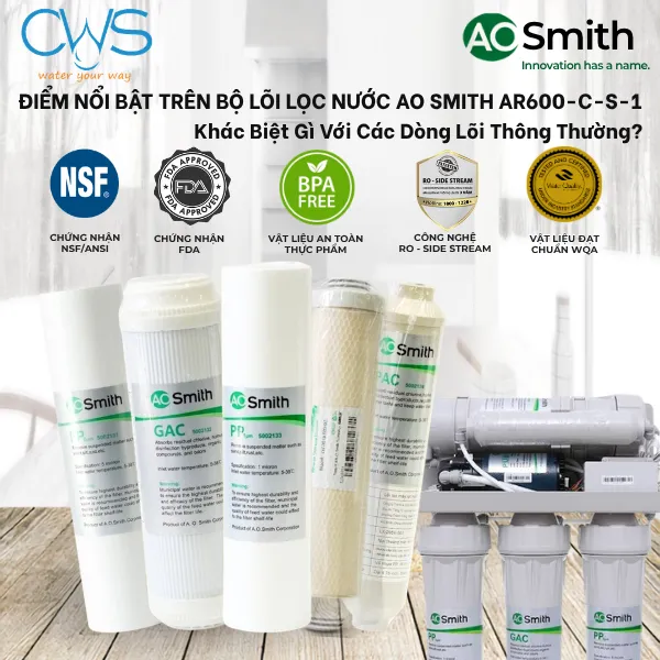 Điểm Nổi Bật Trên Bộ Lõi AO Smith AR600-C-S-1 Khác Biệt Gì Với Các Dòng Lõi Thông Thường