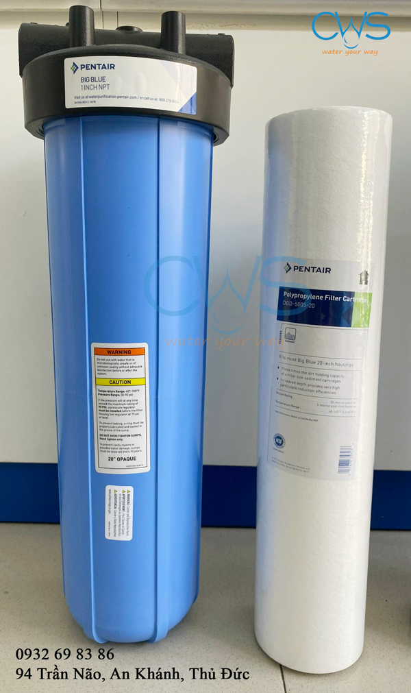 Bộ cốc lọc sơ cấp nước đầu nguồn Pentair Big Blue PP bo-coc-loc-so-cap-nuoc-dau-nguon-pentair