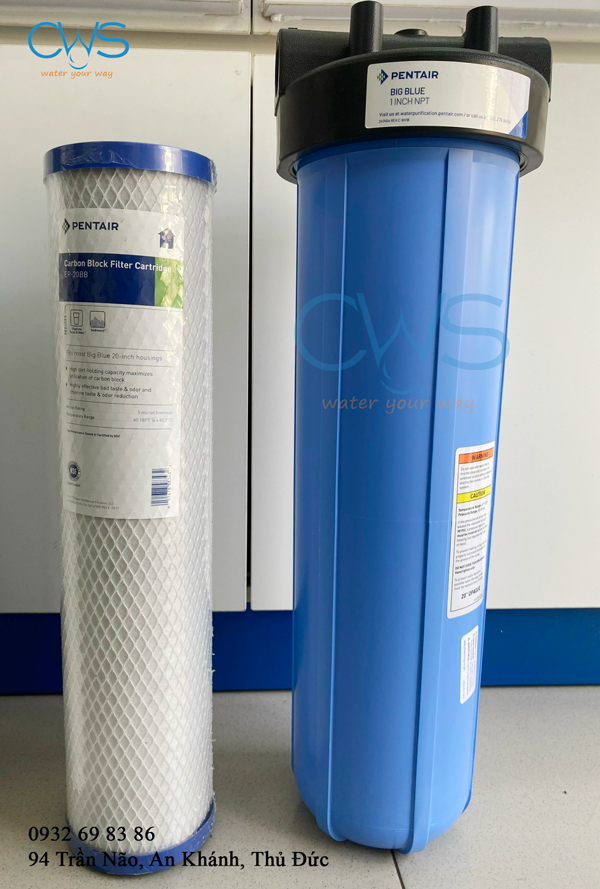 Bộ cốc lọc thứ cấp nước đầu nguồn Pentair Big Blue Carbon coc-lo-dau-nguon-tai-cws