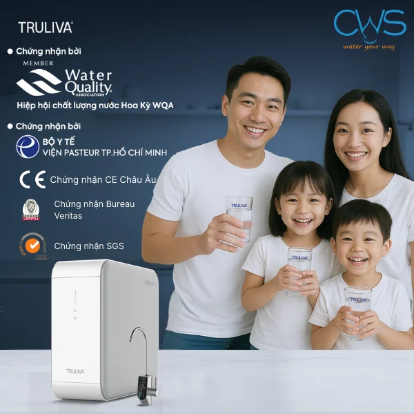 Các chứng nhận về chất lượng và sức khỏe của máy lọc nước Truliva UR5840
