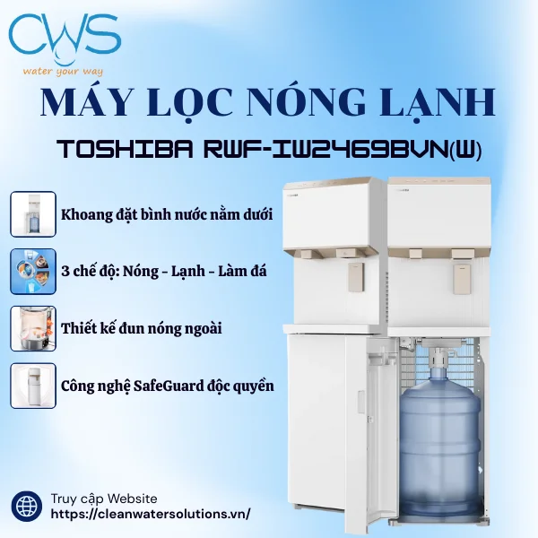 Các Công Nghệ Nổi Bật Trên Máy Làm Nước Nóng Lạnh Toshiba RWF-IW2469BVN(W)