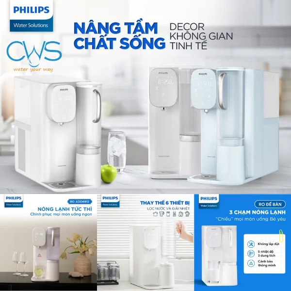 Các Tính Năng Và Công Nghệ Ưu Việt Tích Hợp Trên Máy Lọc Nóng Lạnh Philips ADD6912