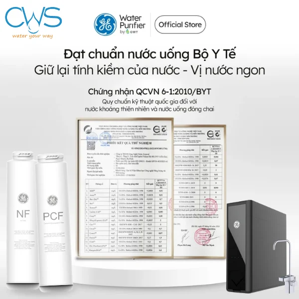 Chứng nhận QCVN 6-1_2010-BYT về lõi lọc nước GE GN620