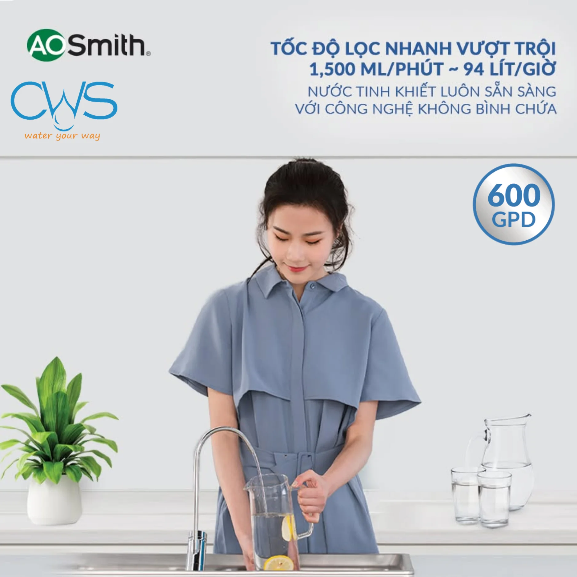 Công Suất 600 GPD – Đáp Ứng Nhu Cầu Nước Sạch Cho Gia Đình Đông Thành Viên