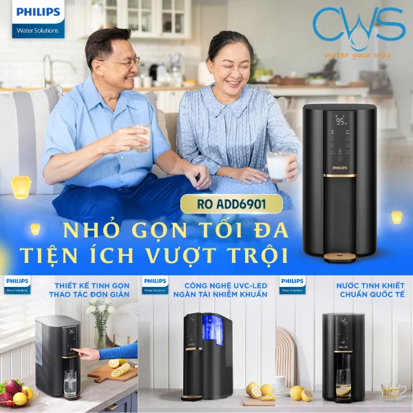 H2_ Máy Lọc Nước Philips ADD6901 Nổi Bật Với Công Nghệ Hiện Đại Và Tiện Ích Thông Minh