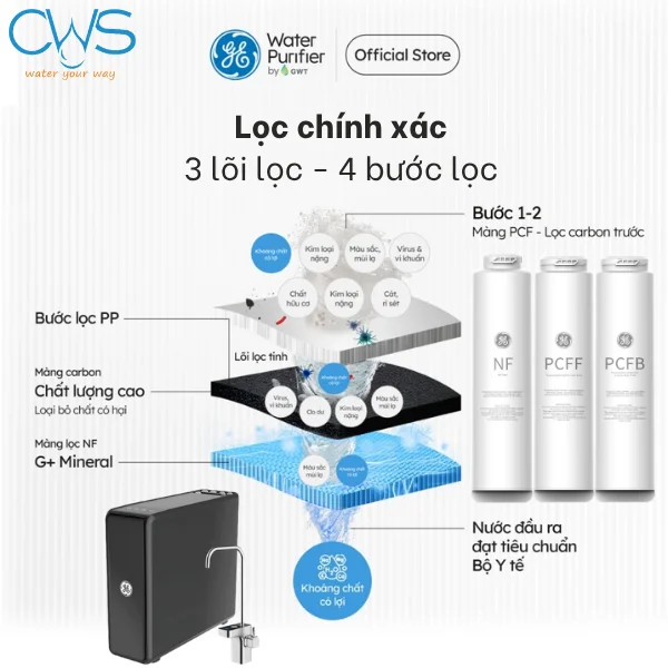 Hệ thống cấp lọc lõi lọc nước GE DN810