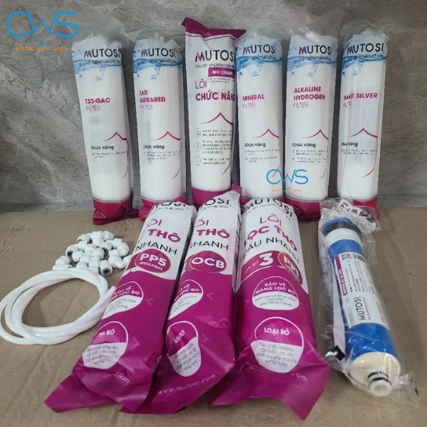 Hình Ảnh Bộ 10 Lõi Lọc Nước Mutosi Tại Showroom CWS