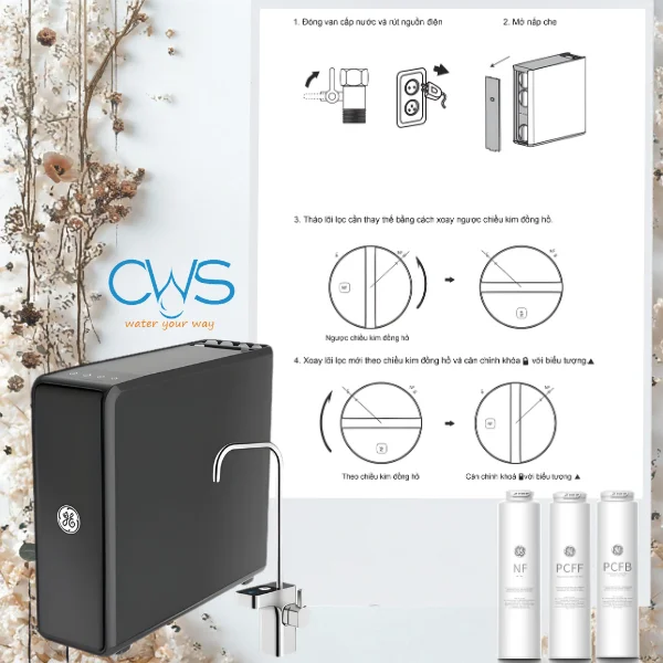 Hướng dẫn thay thế lõi lọc nước GE DN810