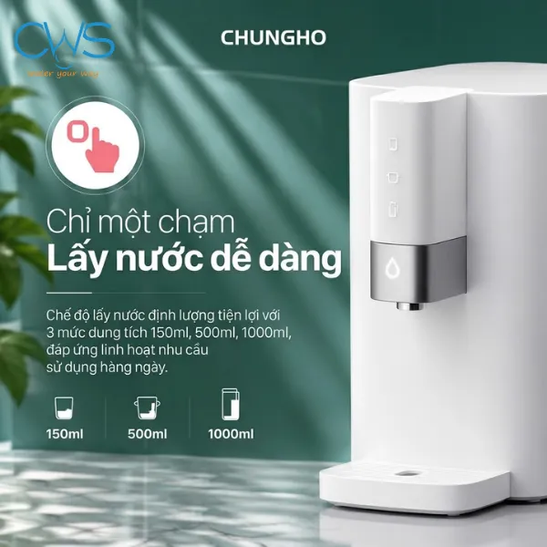 Lấy Nước 1 Chạm Với Nhiều Mức Định Lượng