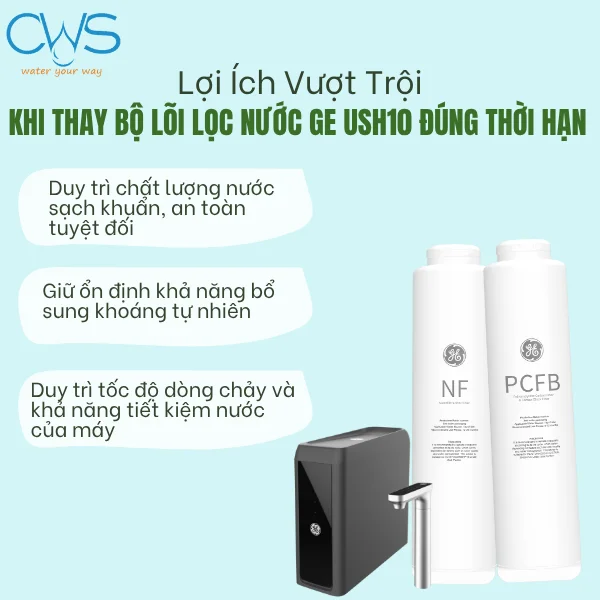 Lợi Ích Vượt Trội Khi Thay Bộ Lõi Lọc Nước GE USH10 Đúng Thời Hạn