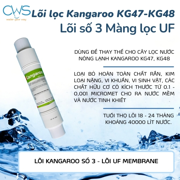 Lõi lọc Kangaroo KG47-KG48 - Lõi số 3 Màng lọc UF