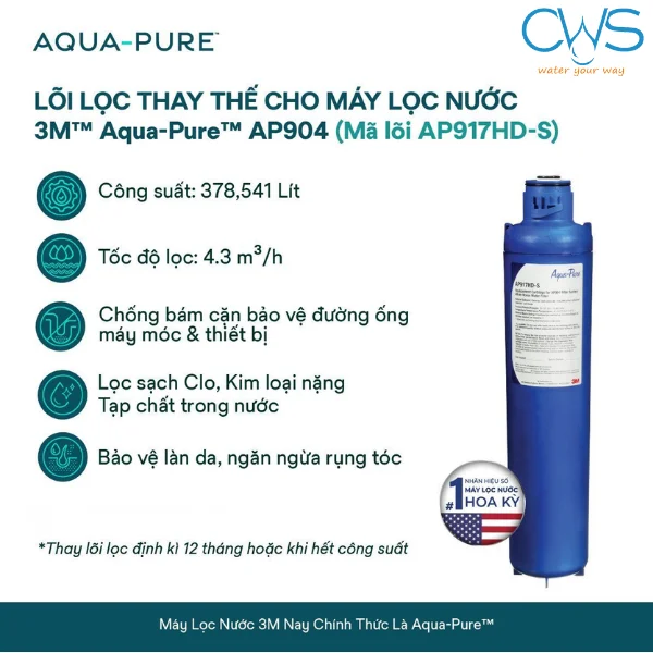 Lõi Lọc Nước 3M Aqua-Pure AP917HD-S – Trái Tim Của Hệ Thống Lọc Tổng Đầu Nguồn 3M Aqua-Pure AP904