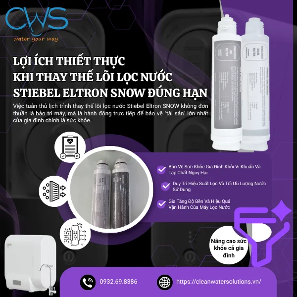 Lợi Ích Thiết Thực Khi Thay Thế Lõi Lọc Nước Stiebel Eltron SNOW Đúng Hạn