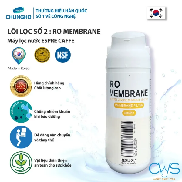 Lõi Lọc Nước ATCR-RO Membrane Loại Bỏ Vi Khuẩn Triệt Để