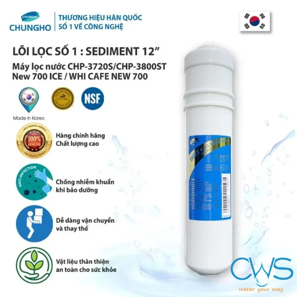 Lõi Lọc Nước Sediment Cho Máy Lọc Cây Đứng Chungho
