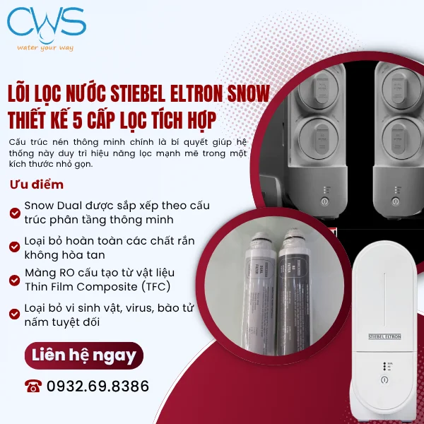 Lõi Lọc Nước Stiebel Eltron SNOW Thiết Kế 5 Cấp Lọc Tích Hợp Trong 2 Lõi Nguyên Khối